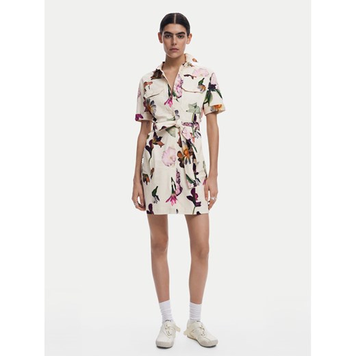 Desigual Sukienka koszulowa Monicawhite 25SWVW13 Écru Regular Fit ze sklepu MODIVO w kategorii Sukienki - zdjęcie 182754608
