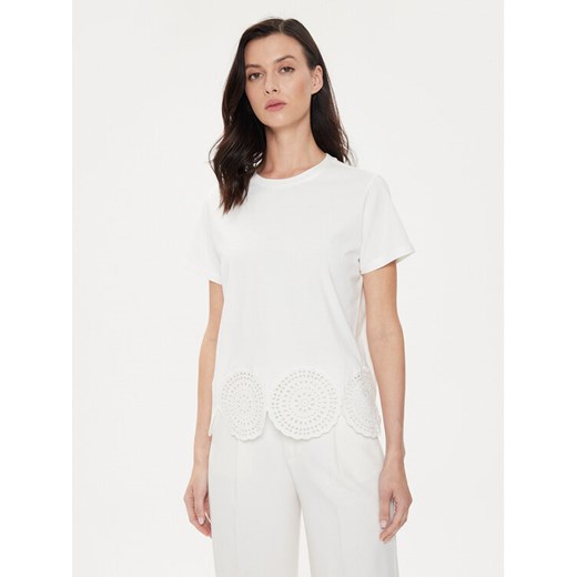Sisley T-Shirt 3F1QL105I Écru Regular Fit ze sklepu MODIVO w kategorii Bluzki damskie - zdjęcie 182754658