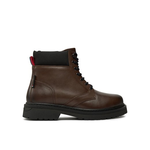 Tommy Jeans Trapery Tjm Lace Up Boot EM0EM01446 Brązowy ze sklepu MODIVO w kategorii Buty zimowe męskie - zdjęcie 182754895