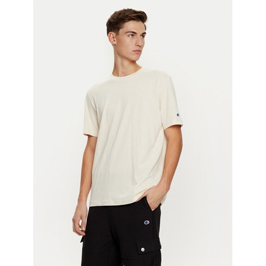 Champion T-Shirt 220713 Beżowy Regular Fit ze sklepu MODIVO w kategorii T-shirty męskie - zdjęcie 182754959