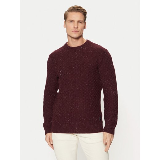 Tom Tailor Sweter 1044537 Bordowy Regular Fit ze sklepu MODIVO w kategorii Swetry męskie - zdjęcie 182754969