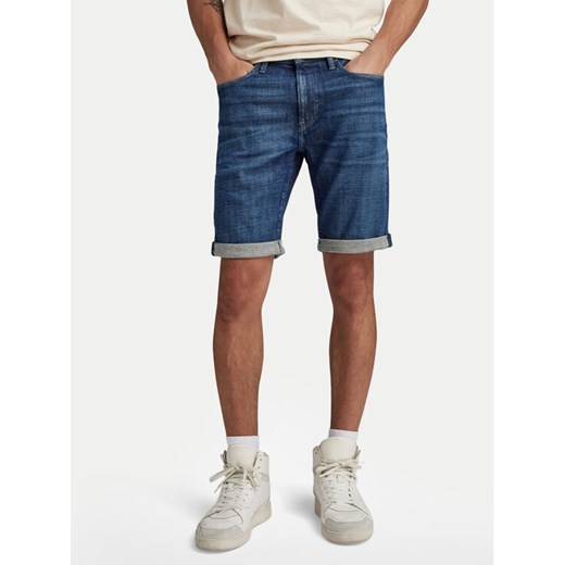 G-Star Raw Szorty jeansowe 3301 D10481-D441-G318 Niebieski Slim Fit ze sklepu MODIVO w kategorii Spodenki męskie - zdjęcie 182755005