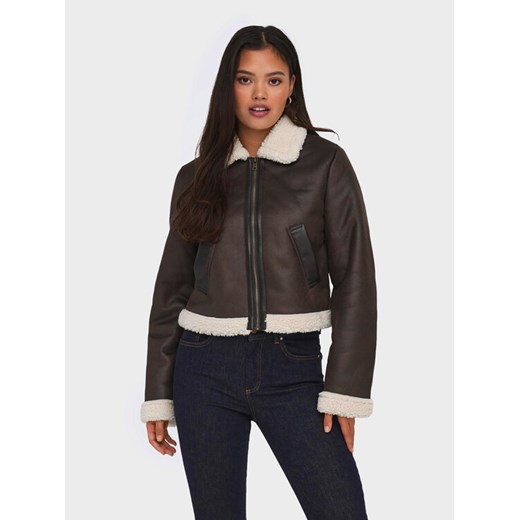 ONLY Kurtka z imitacji skóry Betty 15324138 Brązowy Regular Fit ze sklepu MODIVO w kategorii Kurtki damskie - zdjęcie 182755069