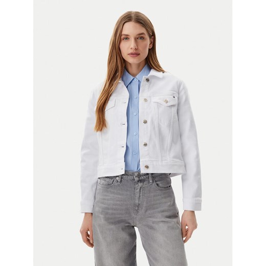 Tommy Hilfiger Kurtka jeansowa WW0WW44374 Biały Regular Fit ze sklepu MODIVO w kategorii Kurtki damskie - zdjęcie 182755078
