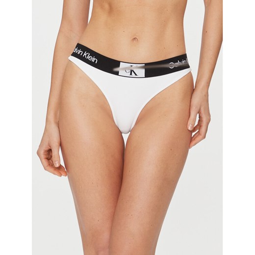 Calvin Klein Swimwear Dół od bikini KW0KW02258 Biały ze sklepu MODIVO w kategorii Stroje kąpielowe - zdjęcie 182755186
