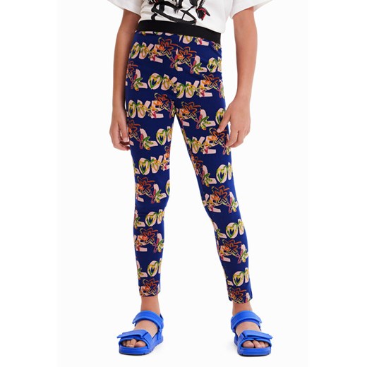 Desigual Legginsy 23SGKK03 Granatowy Slim Fit ze sklepu MODIVO w kategorii Spodnie dziewczęce - zdjęcie 182755189