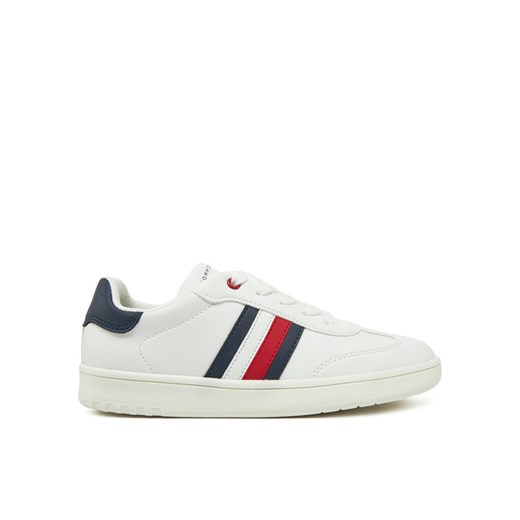Tommy Hilfiger Sneakersy Stripe Low Cut Lace-Up Sneaker T3X9-33850-1355 S Biały ze sklepu MODIVO w kategorii Buty sportowe dziecięce - zdjęcie 182755235