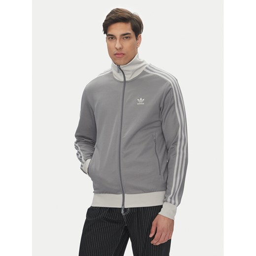 adidas Bluza adicolor Classics Beckenbauer JP1226 Szary Slim Fit ze sklepu MODIVO w kategorii Bluzy męskie - zdjęcie 182755287