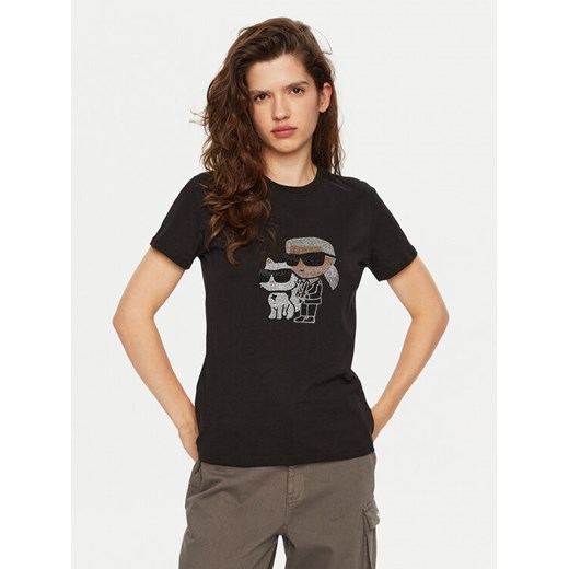 KARL LAGERFELD T-Shirt A1W17131 Czarny Regular Fit ze sklepu MODIVO w kategorii Bluzki damskie - zdjęcie 182755379