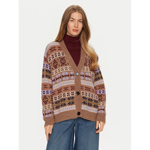 Weekend Max Mara Kardigan Eccelso 2425346062 Brązowy Relaxed Fit ze sklepu MODIVO w kategorii Swetry damskie - zdjęcie 182755409