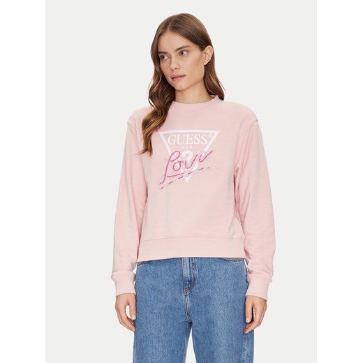 Guess Bluza W5GQ05 KB683 Różowy Regular Fit ze sklepu MODIVO w kategorii Bluzy damskie - zdjęcie 182755428