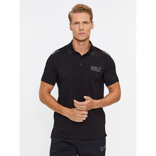EA7 Emporio Armani Polo 6RPF78 PJBVZ 1200 Czarny Regular Fit ze sklepu MODIVO w kategorii T-shirty męskie - zdjęcie 182755459