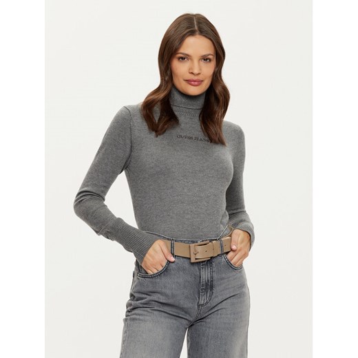 Guess Jeans Golf W4BR15 Z3HO2 Szary Regular Fit ze sklepu MODIVO w kategorii Swetry damskie - zdjęcie 182755579