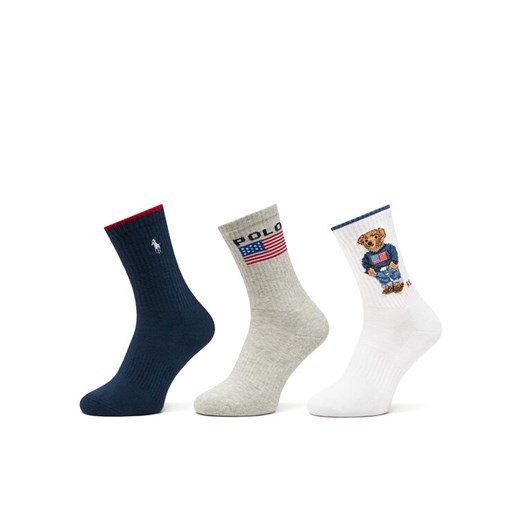 Polo Ralph Lauren Zestaw 3 par wysokich skarpet damskich 455968680001 Kolorowy ze sklepu MODIVO w kategorii Skarpetki damskie - zdjęcie 182755796