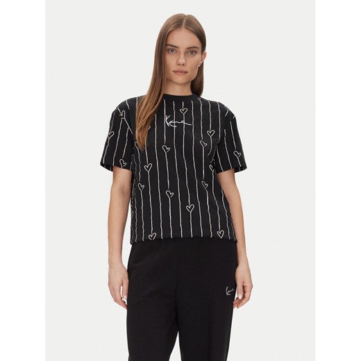 Karl Kani T-Shirt Signature Heart Pinstripe Os 61300126 Czarny Regular Fit ze sklepu MODIVO w kategorii Bluzki damskie - zdjęcie 182755797