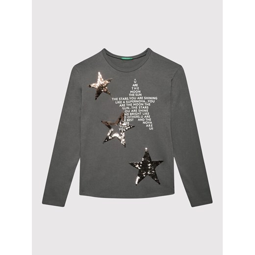 United Colors Of Benetton Bluzka 3096C107D Szary Regular Fit ze sklepu MODIVO w kategorii Bluzki dziewczęce - zdjęcie 182755959
