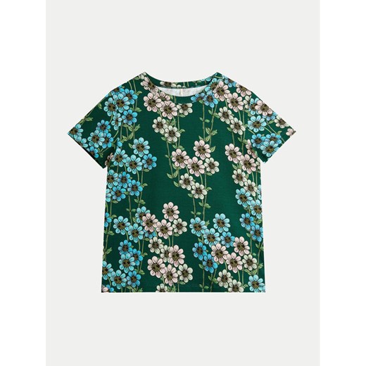 Mini Rodini T-Shirt Daisys 2472013575 Zielony Regular Fit ze sklepu MODIVO w kategorii Bluzki dziewczęce - zdjęcie 182756028