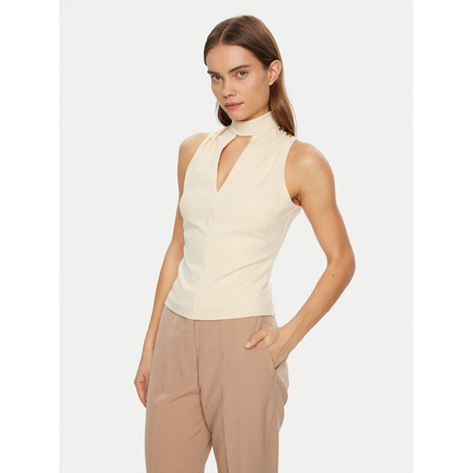 Guess Bluzka W5RP05 KCBO2 Écru Regular Fit ze sklepu MODIVO w kategorii Bluzki damskie - zdjęcie 182756165