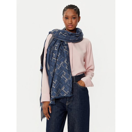 Tommy Hilfiger Szal Distinct Jacquard Scarf AW0AW16372 Niebieski ze sklepu MODIVO w kategorii Szaliki i chusty damskie - zdjęcie 182756188