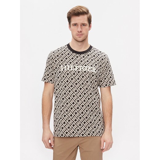 Tommy Hilfiger T-Shirt Aop Monotype Tee MW0MW34187 Czarny Regular Fit ze sklepu MODIVO w kategorii T-shirty męskie - zdjęcie 182756299