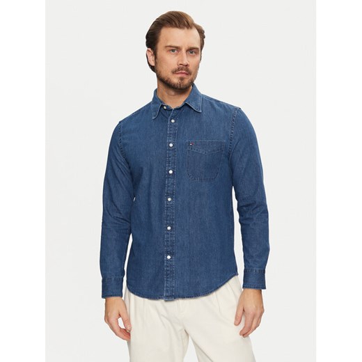 Tommy Hilfiger Koszula jeansowa MW0MW37581 Niebieski Regular Fit ze sklepu MODIVO w kategorii Koszule męskie - zdjęcie 182756336