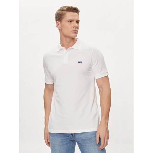 Save The Duck Polo Ovidio DR1213M-BATE18 Biały Regular Fit ze sklepu MODIVO w kategorii T-shirty męskie - zdjęcie 182756376