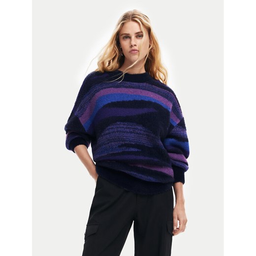 Desigual Sweter Bristol 24WWJF71 Granatowy Regular Fit ze sklepu MODIVO w kategorii Swetry damskie - zdjęcie 182756377