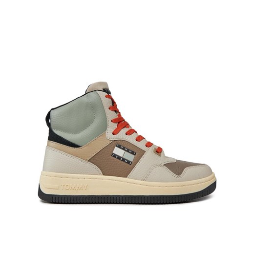 Tommy Jeans Sneakersy Tjm Basket Mid Leather EM0EM01258 Beżowy Tommy Jeans 43 MODIVO