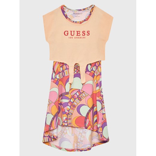 Guess Sukienka codzienna J2GK39 K6YW3 Kolorowy Regular Fit ze sklepu MODIVO w kategorii Sukienki dziewczęce - zdjęcie 182756519