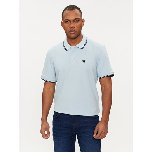 Wrangler Polo 112353030 Błękitny Regular Fit ze sklepu MODIVO w kategorii T-shirty męskie - zdjęcie 182756796