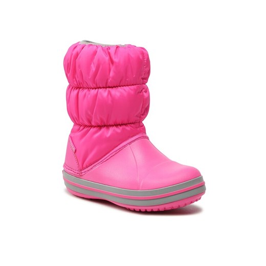 Crocs Śniegowce Winter Puff Boot Kids 14613-6TR Różowy ze sklepu MODIVO w kategorii Buty zimowe dziecięce - zdjęcie 182756806
