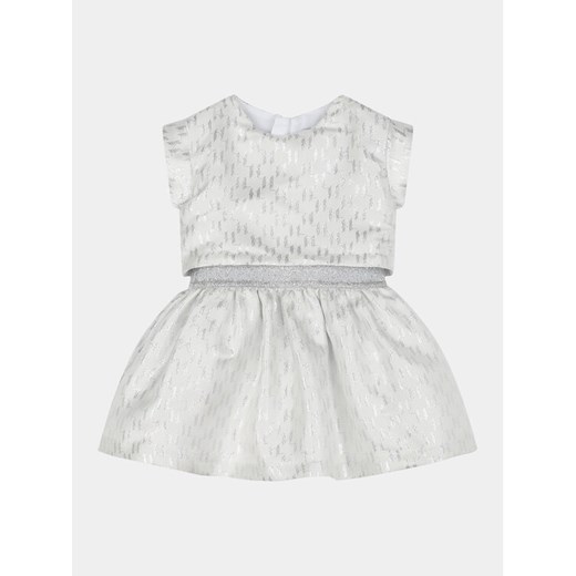 Karl Lagerfeld Kids Sukienka codzienna Z30121 S Écru Regular Fit ze sklepu MODIVO w kategorii Sukienki dziewczęce - zdjęcie 182756869