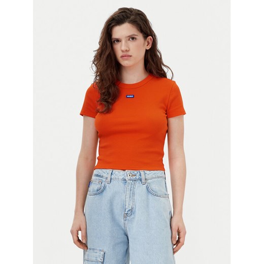 HUGO T-Shirt Baby 50510749 Pomarańczowy Slim Fit ze sklepu MODIVO w kategorii Bluzki damskie - zdjęcie 182756969