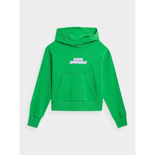 4F Bluza 4FJAW23TSWSF645 Zielony Regular Fit ze sklepu MODIVO w kategorii Bluzy dziewczęce - zdjęcie 182756975