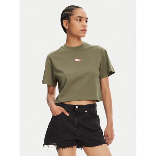 Hunter T-Shirt Abby HARW0059251 Khaki Boxy Fit ze sklepu MODIVO w kategorii Bluzki damskie - zdjęcie 182756979