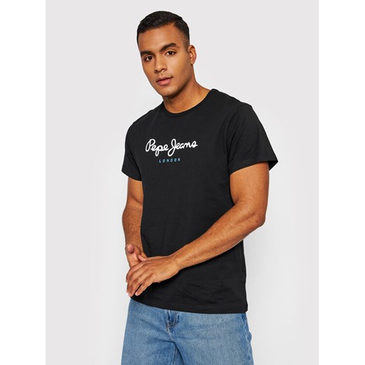 Pepe Jeans T-Shirt Eggo PM508208 Czarny Regular Fit ze sklepu MODIVO w kategorii T-shirty męskie - zdjęcie 182757057