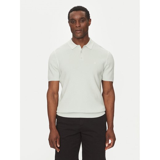 Calvin Klein Polo Micro Waffle Polo S/S K10K114465 Écru Regular Fit ze sklepu MODIVO w kategorii T-shirty męskie - zdjęcie 182757098