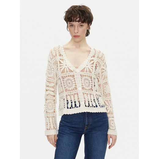Pepe Jeans Kardigan Olympia PL702273 Beżowy Regular Fit ze sklepu MODIVO w kategorii Swetry damskie - zdjęcie 182757226