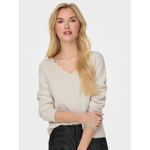 ONLY Sweter 15297168 Beżowy Regular Fit ze sklepu MODIVO w kategorii Swetry damskie - zdjęcie 182757229