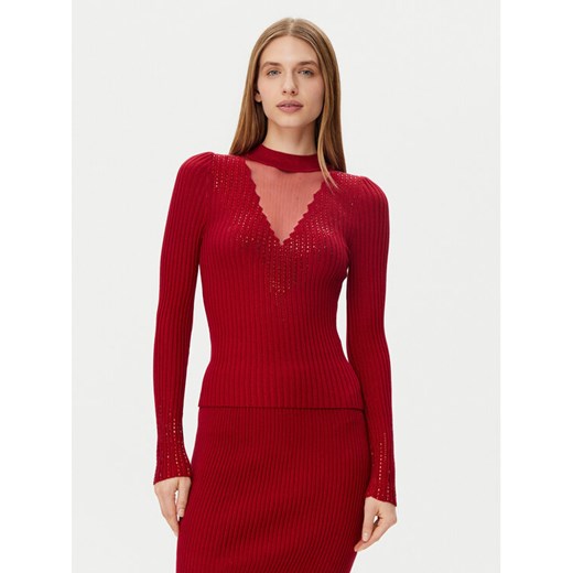 Guess Sweter W5RR15 Z2Y50 Czerwony Regular Fit ze sklepu MODIVO w kategorii Swetry damskie - zdjęcie 182757235