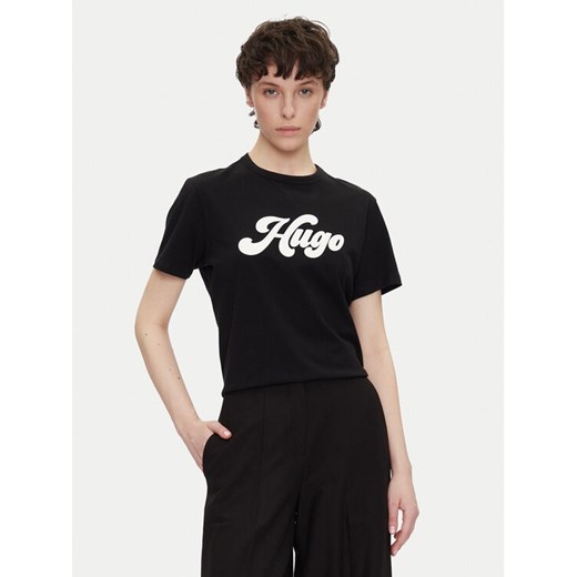 HUGO T-Shirt Damacia_4 50539101 Czarny Regular Fit ze sklepu MODIVO w kategorii Bluzki damskie - zdjęcie 182757329