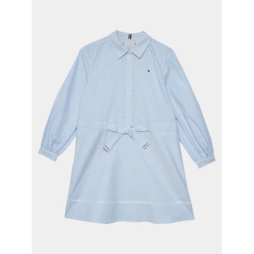 Tommy Hilfiger Sukienka koszulowa Ithaca Stripe Shirt Dress KG0KG07699 Niebieski Regular Fit ze sklepu MODIVO w kategorii Sukienki dziewczęce - zdjęcie 182757358