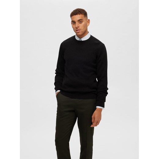Selected Homme Sweter 16090606 Czarny Regular Fit ze sklepu MODIVO w kategorii Swetry męskie - zdjęcie 182757405