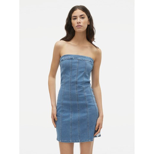 Vero Moda Sukienka jeansowa Zoie 10310272 Niebieski Slim Fit ze sklepu MODIVO w kategorii Sukienki - zdjęcie 182757505