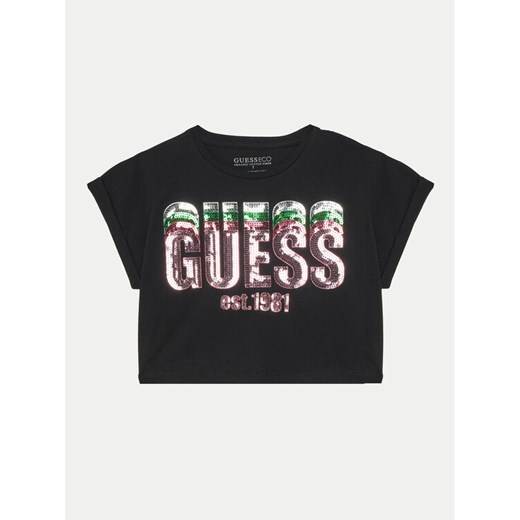 Guess T-Shirt J5RI10 K8HM4 Czarny Regular Fit ze sklepu MODIVO w kategorii T-shirty chłopięce - zdjęcie 182757538