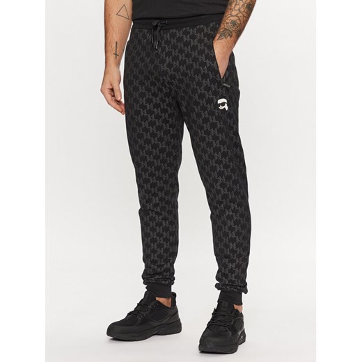 KARL LAGERFELD Spodnie dresowe 705096 551951 Czarny Regular Fit ze sklepu MODIVO w kategorii Spodnie męskie - zdjęcie 182757566