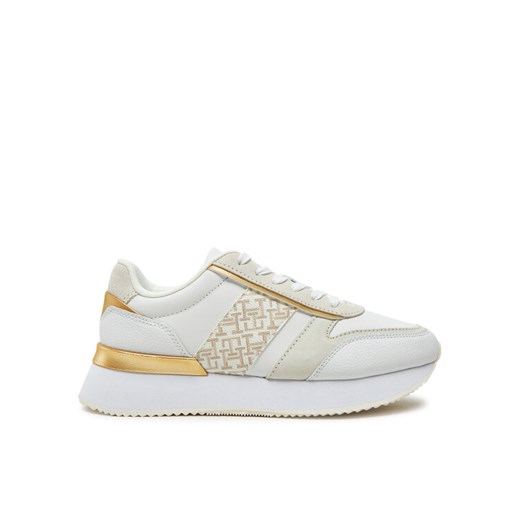Tommy Hilfiger Sneakersy Lux Monogram Runner FW0FW08387 Biały ze sklepu MODIVO w kategorii Buty sportowe damskie - zdjęcie 182757608