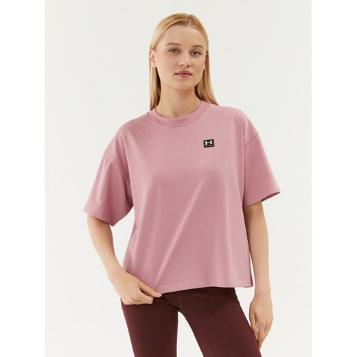 Under Armour T-Shirt Ua W Logo Lc Oversized Hw Ss 1379948 Różowy Loose Fit ze sklepu MODIVO w kategorii Bluzki damskie - zdjęcie 182757699