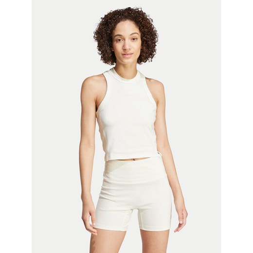 adidas Top Lounge IY6732 Biały Slim Fit ze sklepu MODIVO w kategorii Bluzki damskie - zdjęcie 182757816