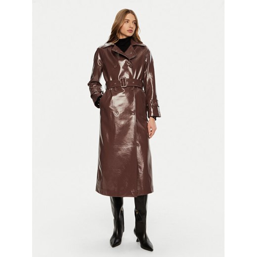 ACCESS FASHION Trencz 44-9009-361 Brązowy Regular Fit ze sklepu MODIVO w kategorii Płaszcze damskie - zdjęcie 182757878